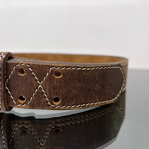 EUC Roots leather belt brown sz - Picture 3 of 6